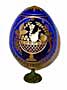 Romanov FRUIT BASKET w/ Stand BLUE Faberge Style Egg  - Easter G