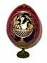 FRUIT BASKET w/ Stand RED Faberge Style Egg Romanov  - Easter Gi