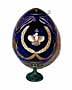 Crown BLUE Faberge Style Egg Large - Gift For Him