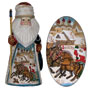 Santa w/ Winter Troika Wood Carving