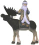 Carved Santa Riding a Moose