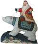 Carved Santa and Polar Bear Figurine