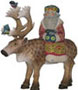 Santa on Caribou Wood Carving
