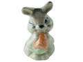 Rabbit w/ Carrot medium Porcelain Figurine - hand painted in Astrakhan, Russia