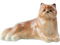 Persian Cat lying Porcelain Figurine - hand painted in Astrakhan, Russia