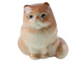 Persian Cat sitting Porcelain Figurine - hand painted in Astrakhan, Russia