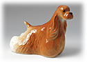 This Lomonosov porcelain Cocker Spaniel dog figurine shows Cocker Spaniels at their show-dog best.