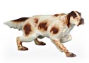 This dog figurine beautifully portrays the  Belton markings typically found on the English Setter hunting dog.