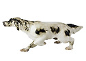 This Lomonosov porcelain English Setter  figurine shows the dog in motion and clearly focused. 