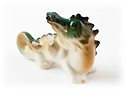 Better than dragon tattoos, this spectacular Lomonosov porcelain Dragon figurine has a stunning green head that shows off his sharp white teeth.