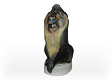 With a dark brown back, yellow chest, and stunning blue markings under the eye, this Mandrill baboon figurine is a creature of admirable quality. 