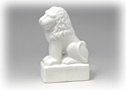 This classic white Lion statuette is obviously a King Lion made of biscuit porcelain.