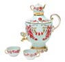 Samovar Set:Teapot, 2 Cups, Orange - Porcelain Teapots