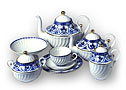 Cobalt Frieze Tea Set, 23 piece - Lomonosov Porcelain