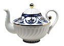 Cobalt Frieze Teapot, large - Porcelain Teapots