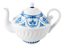 Cobalt frieze no gold Teapot, medium - Porcelain Teapots