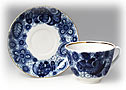 Cobalt Lace Tea Cup and Saucer - Porcelain Cups and Saucers