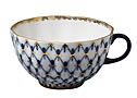 Cobalt Net Tea Cup - Porcelain Cups and Saucers