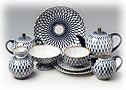 Cobalt Net Tea Set 24 pieces de luxe version - Lomonosov Porcela