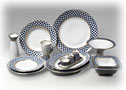 Cobalt Net Dinner Set for 6, 33 pcs - Lomonosov Porcelain