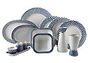 Cobalt Net Dinner Set, 31 pieces (no fruit vase) - Porcelain Vas