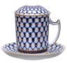 Cobalt Net Mug w Lid - Porcelain Mugs