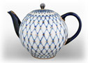 Cobalt Net Teapot Large (9 cup) - Porcelain Teapots