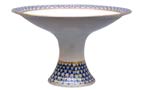 Cobalt Net Fruit Vase w/pedestal, large - Porcelain Vases