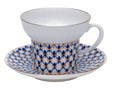 Cobalt Net Bone China C/S Wave-shape - Lomonosov Porcelain