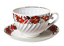 Folklorette Tea Cup and Saucer - Porcelain Cups and Saucers