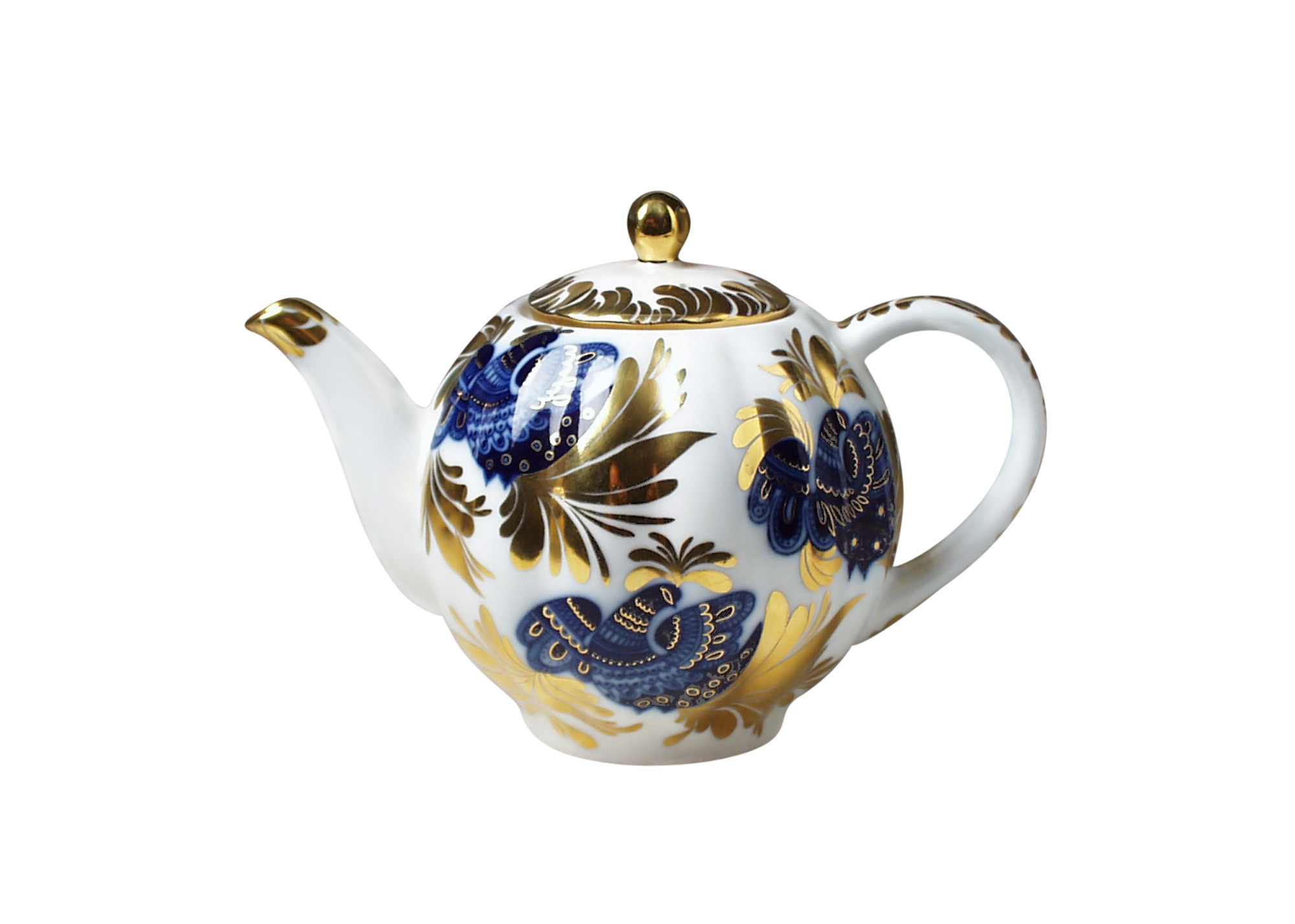Golden Garden Teapot, large Porcelain Teapots
