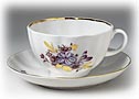 Golden Leaves Tea Cup and Saucer - Porcelain Cups and Saucers