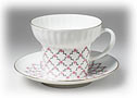 Pink Net Cup and Saucer, Bone China - Lomonosov Bone China