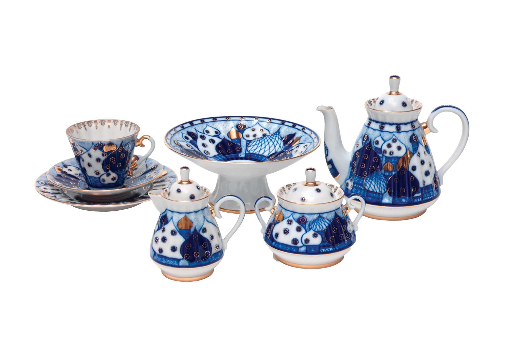 Russian Domes Tea Set 6/22 - Lomonosov Porcelain