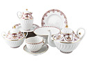 Terracotta Frieze Tea Set 22 pc. - Russian Imperial Porcelain