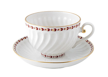 Terracotta Frieze Cup and Saucer