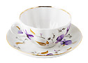 Violets Tea Cup and Saucer - Porcelain Cups and Saucers