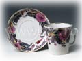 Silver Flowers Mug (Silver and Pink) - Porcelain Mugs