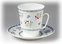 Blue Bells Cup and Saucer, Bone China - Lomonosov Bone China