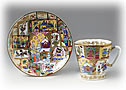 Fairy Tale Cup and Saucer, Bone, Black Coffee shape - Lomonosov 