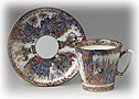 Gifts of the East Cup and Saucer, bone, Black Coffee Shape - Lom