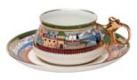 Bilibin Medieval Russia Cup and Saucer - Lomonosov Bone China
