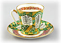 Tender Garland Cup and Saucer, bone, Black Coffee Shape - Lomono