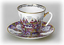 Palaces Cup and Saucer, bone, Black Coffee Shape - Lomonosov Bon