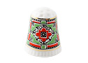 Red Ornament Porcelain Thimble- Lomonosov Porcelain