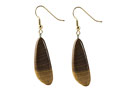 Black Sea Wooden Earrings Asymmetrical Two-Tone - Handmade earrings from the Ukraine