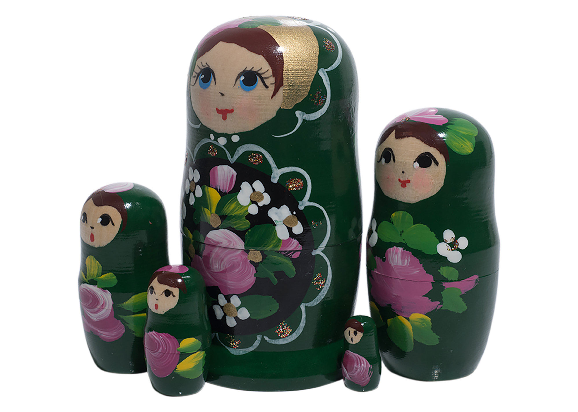 Buy Green Art Nesting Doll 5pc./4" at GoldenCockerel.com
