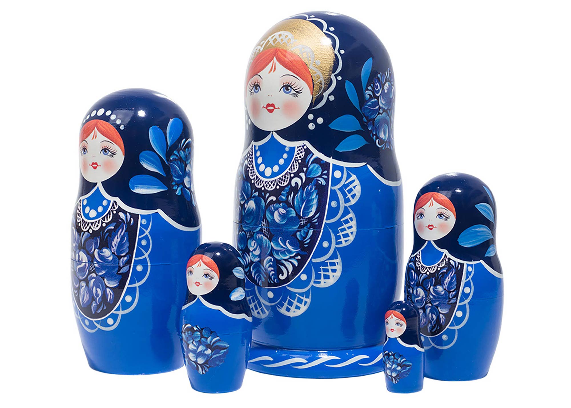 Buy Blue Beauty Nesting Doll 5pc./6" at GoldenCockerel.com