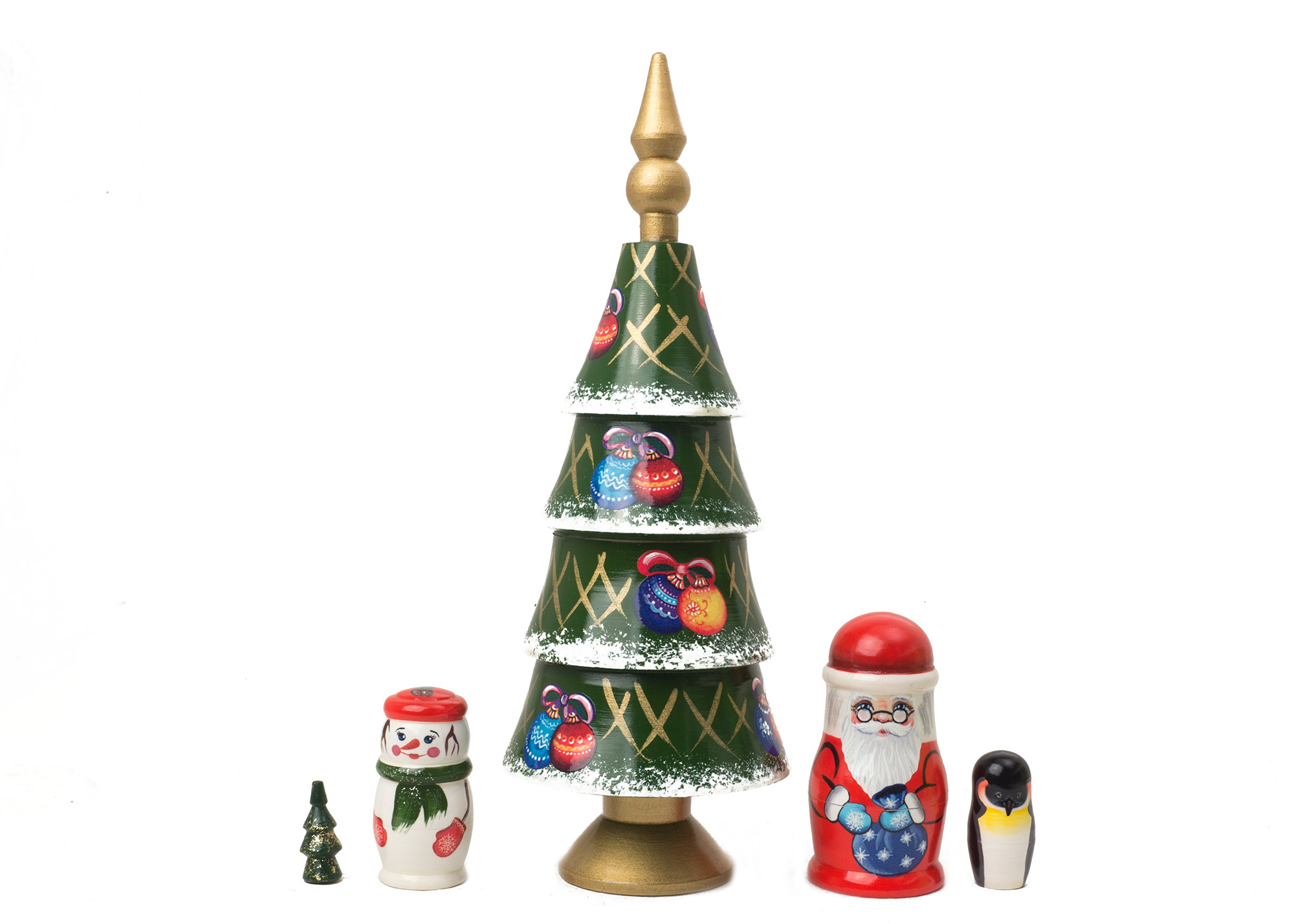 Buy Christmas Tree Nesting Doll 5pc./8.5" at GoldenCockerel.com