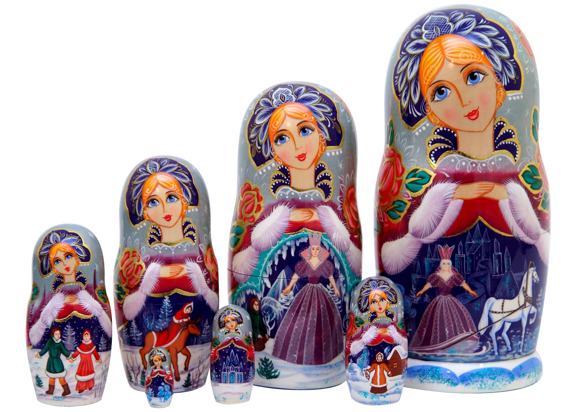 Buy Snow Queen Nesting Doll 7pc./8" at GoldenCockerel.com